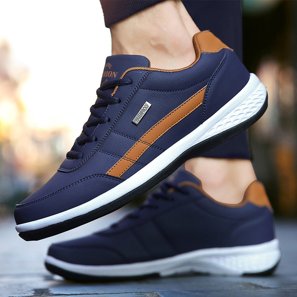 Glückbox™ Bequeme Ledersneaker in Großen Sportschuhe Lässige Schuhe