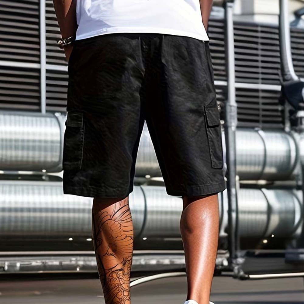 Pantalones cortos cargo informales con múltiples bolsillos para hombre, novedad de verano 2024