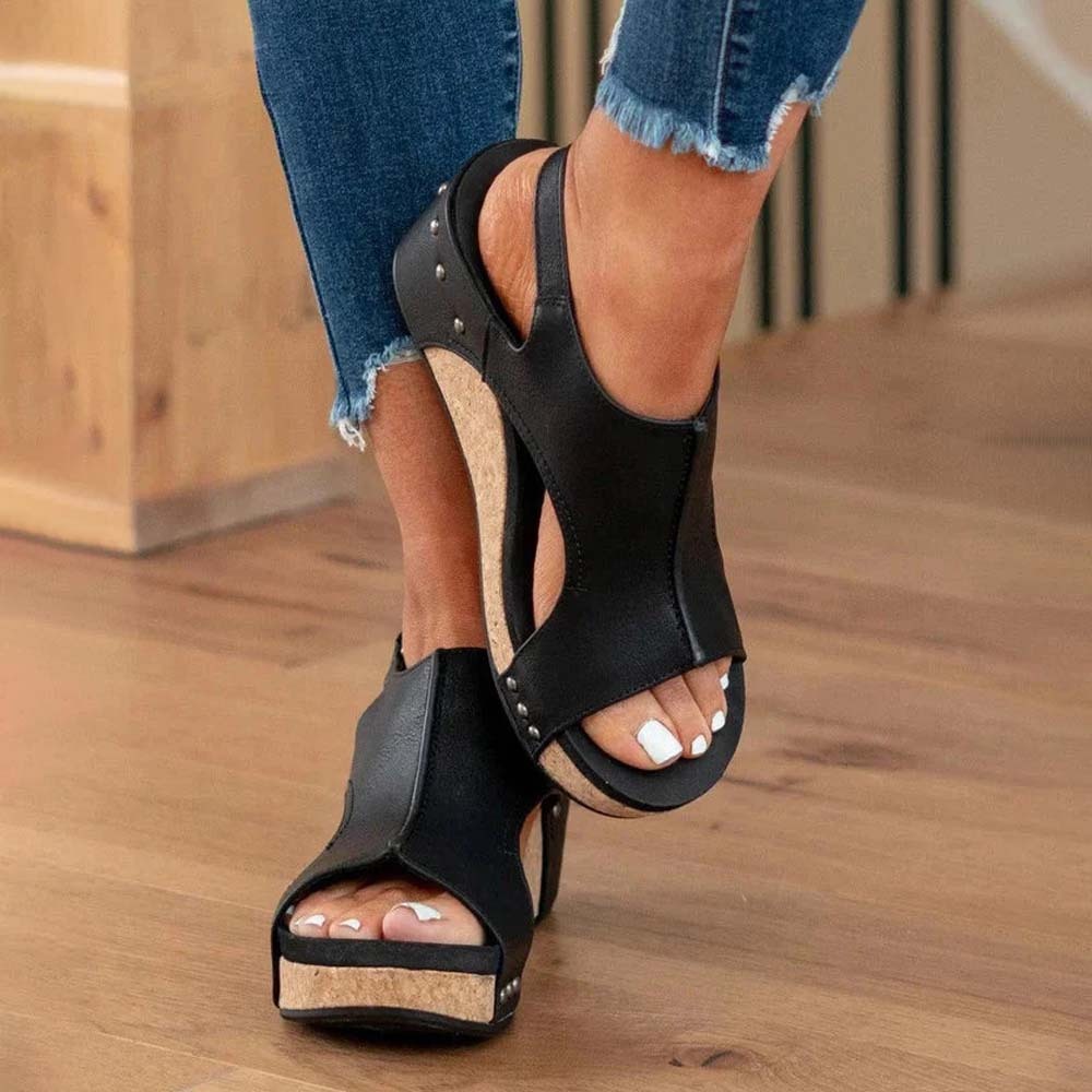 Smiledeer Summer women's comfortable wedge sandals