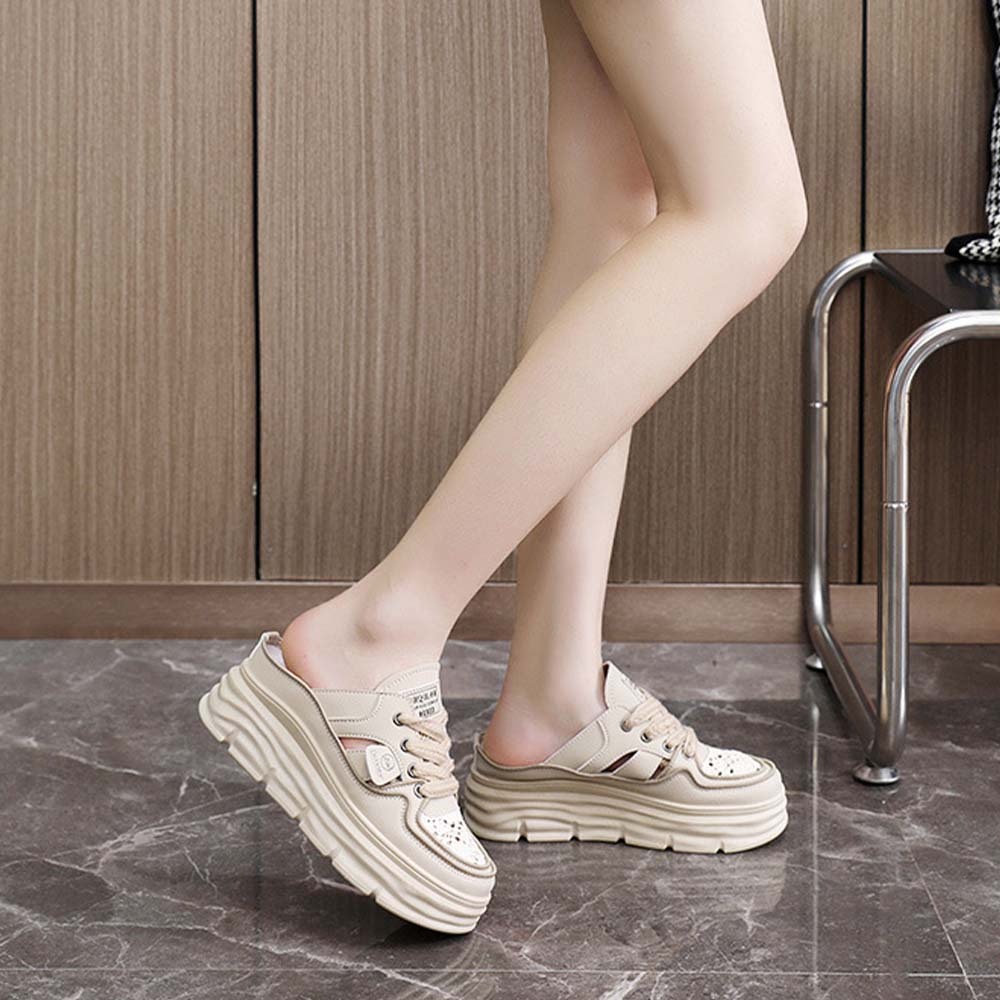 Pantuflas de mujer de suela gruesa, transpirables y cómodas