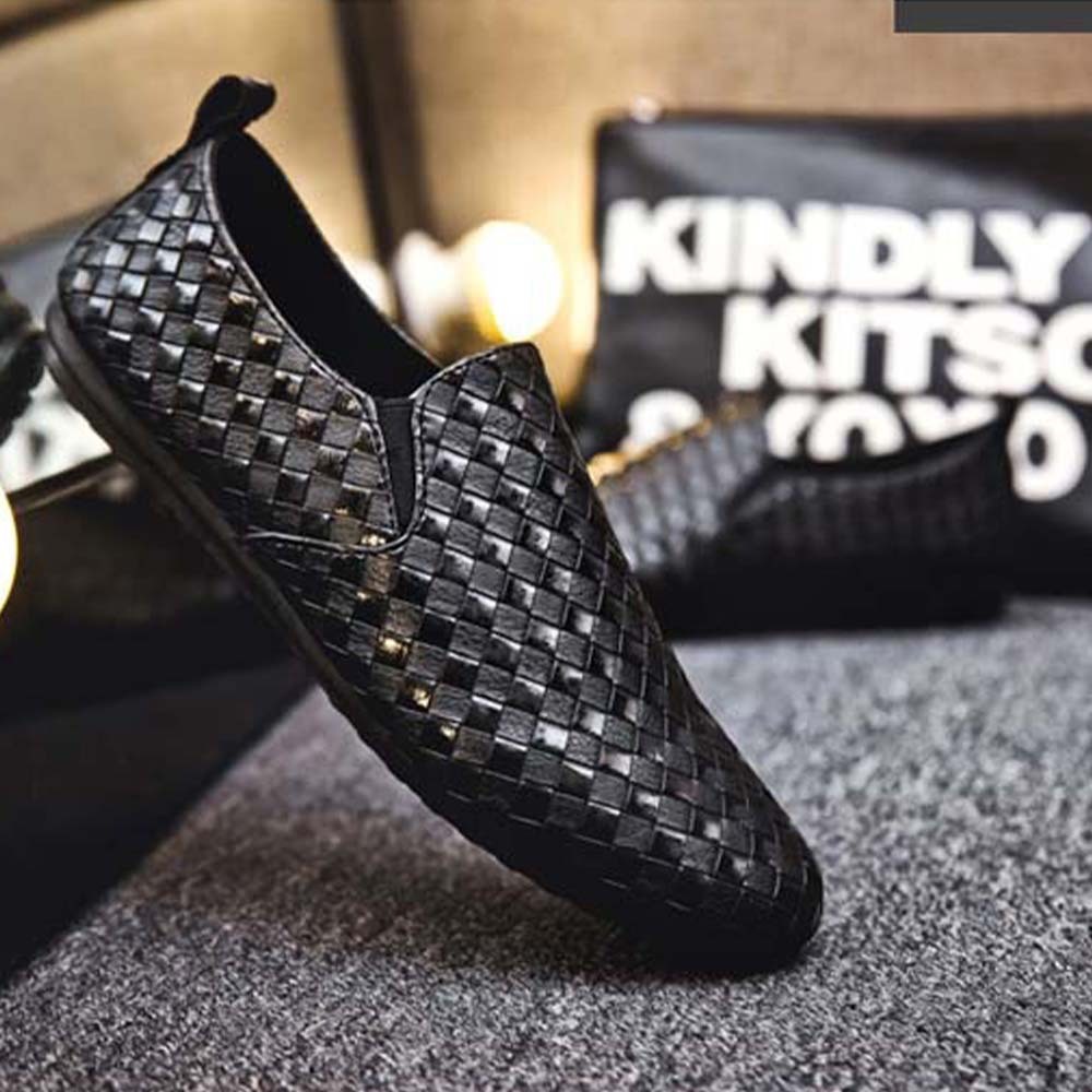 Hojanaranja Mocasines informales sin cordones de piel elástica para hombre