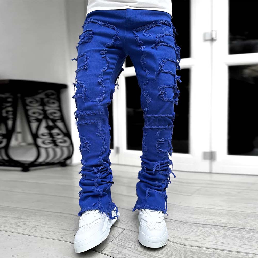 Stylish Retro Men's Stretch Denim Straight Leg Pants
