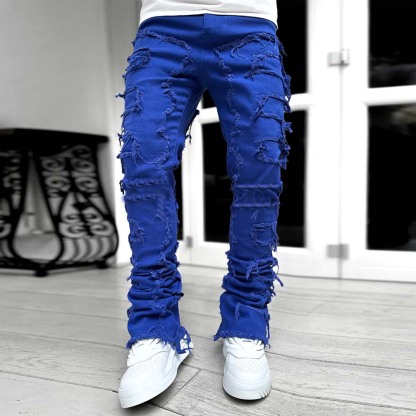 Stylish Retro Men's Stretch Denim Straight Leg Pants
