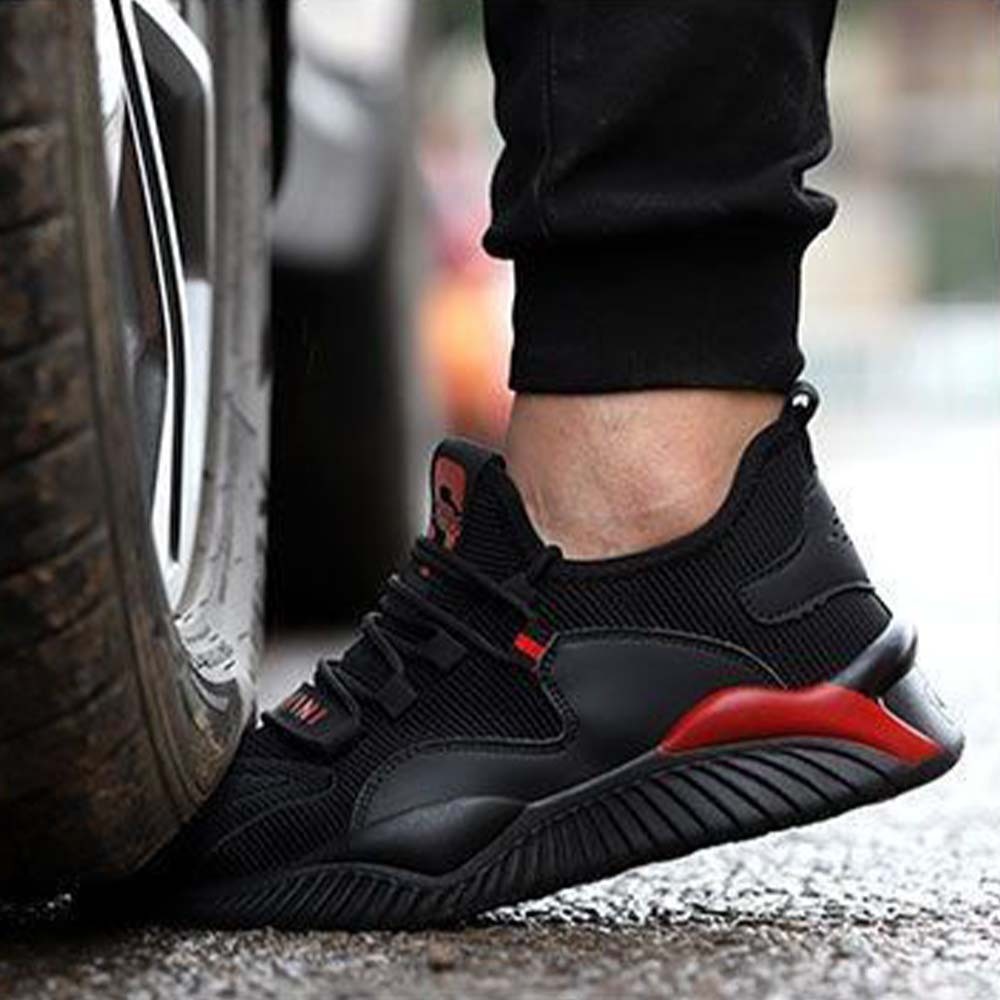 Hojanaranja Nuevos zapatos de seguridad para el trabajo transpirables antigolpes.