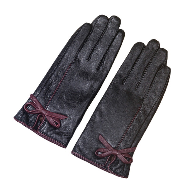 Nuevos guantes de PU con lazo a la moda