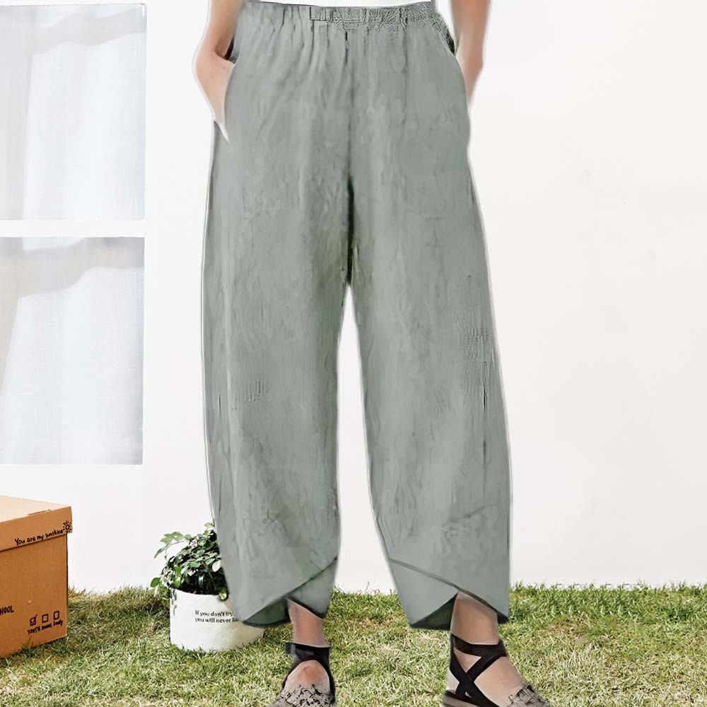 Women's Cotton Linen Loose Wide Leg Pants Casual Pants