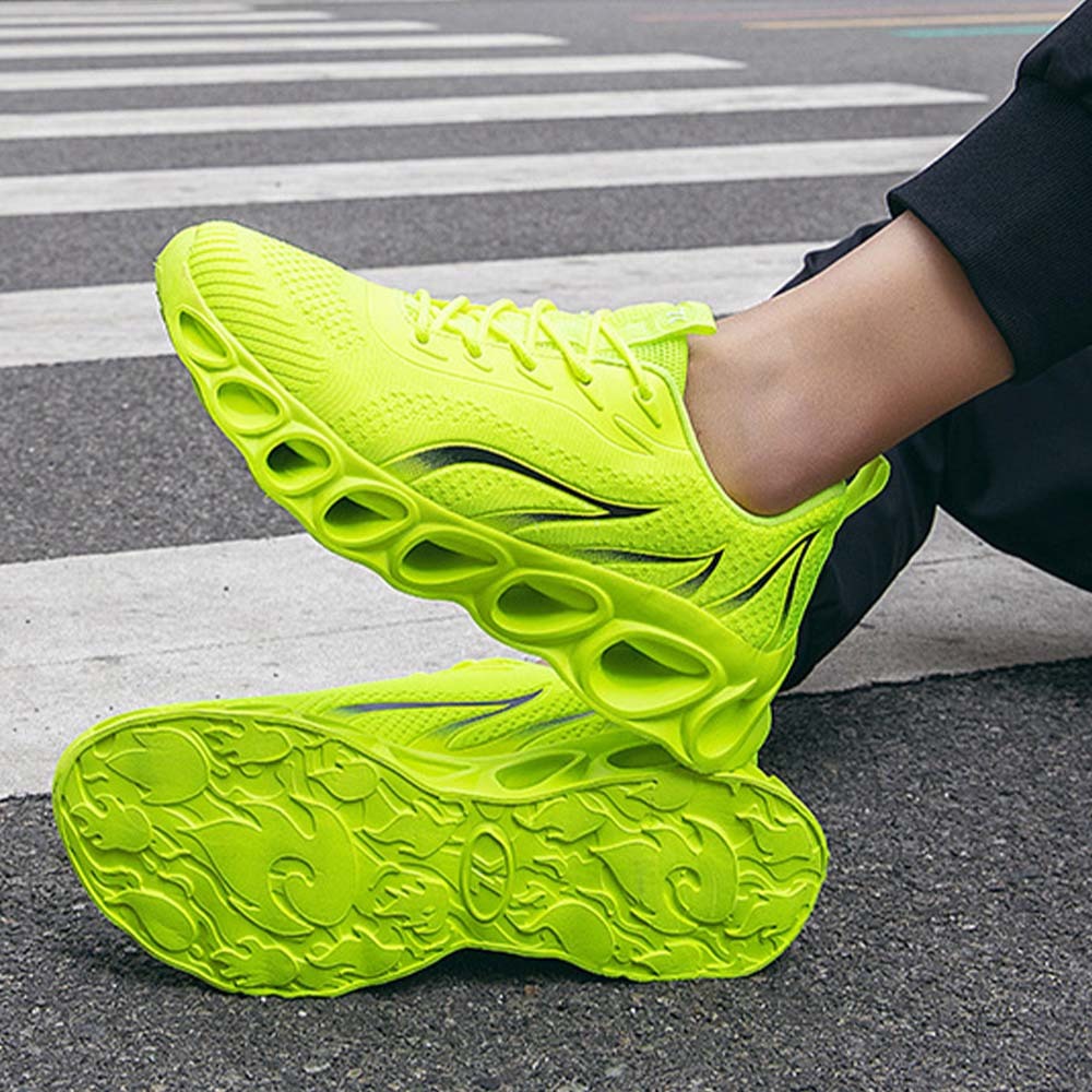 Zapatillas de deporte con cordones de malla flameada transpirable para hombre
