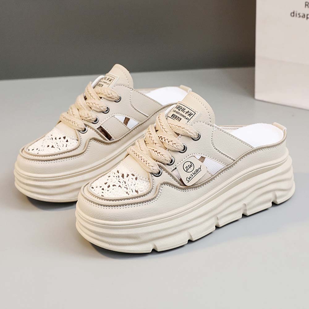 Pantuflas de mujer de suela gruesa, transpirables y cómodas