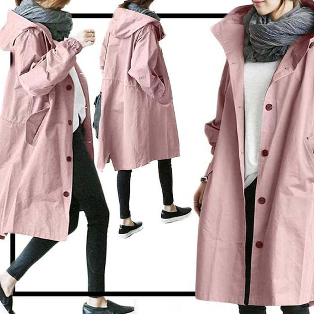 Lumbresueo™ Gabardina impermeable de mujer oversize con capucha