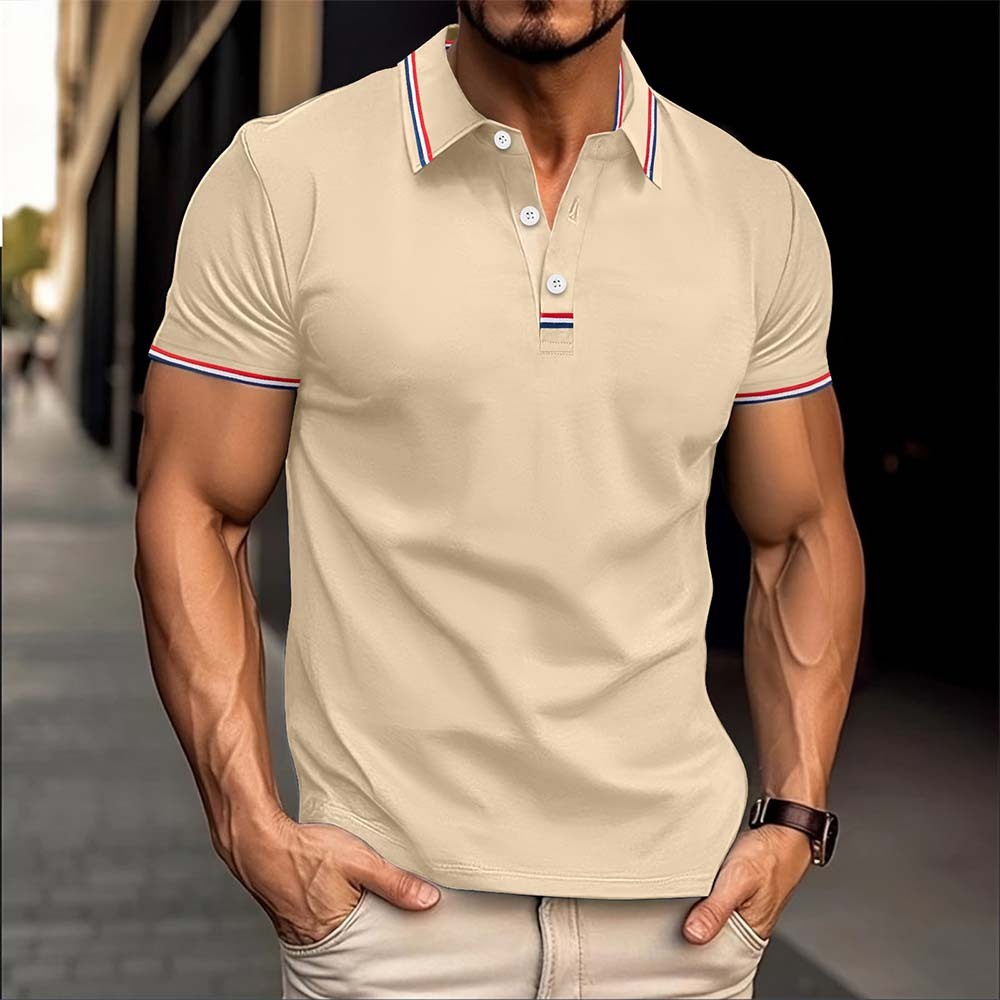 2024 New Men's Colorful Lapel Short Sleeve POLO Shirt