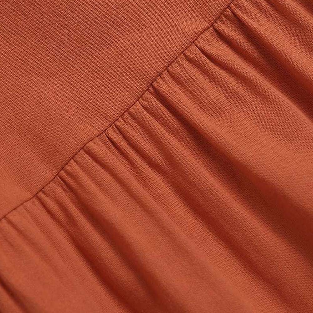 New women's lantern sleeve loose cotton and linen shirt