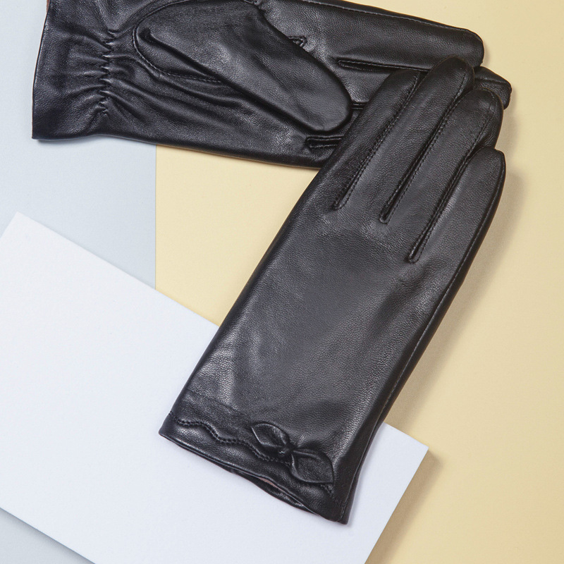 Guantes cálidos de PU de moda de invierno para mujer