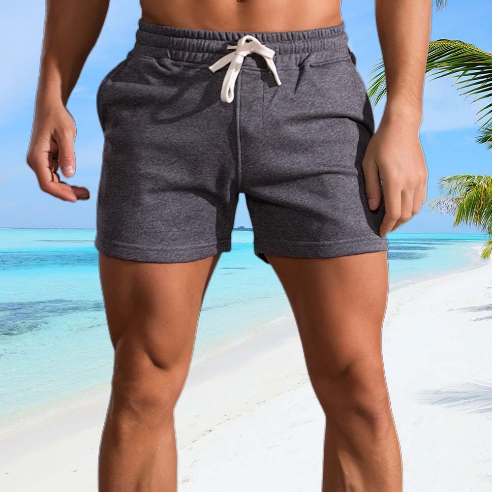 Cotton sports shorts with elastic waist