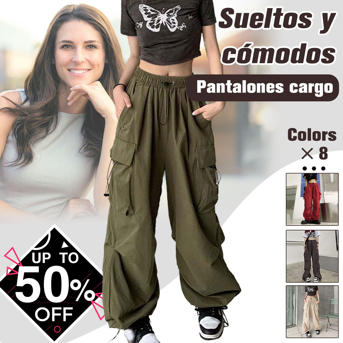 Nuevos pantalones casuales sueltos retro para mujer