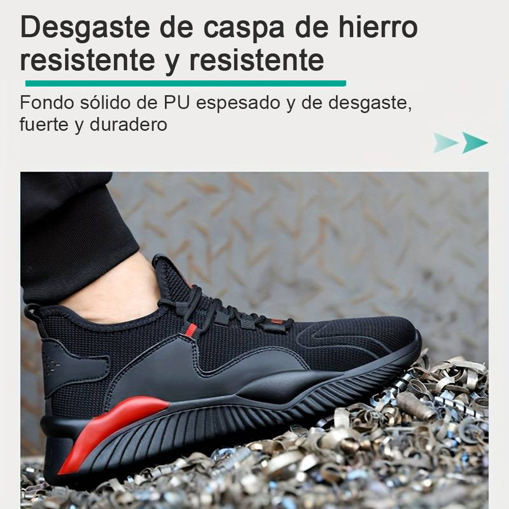 Hojanaranja Nuevos zapatos de seguridad para el trabajo transpirables antigolpes.