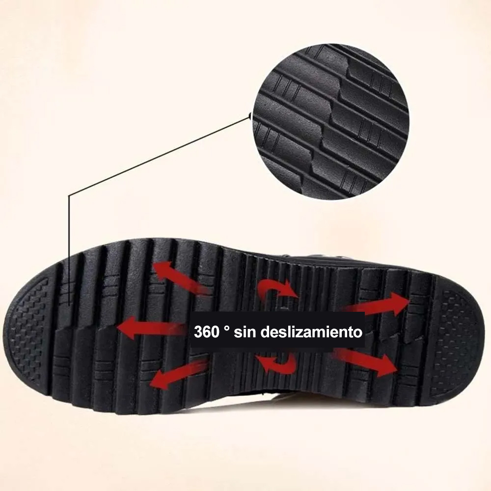 Olivoslindo™ Adecuado para mujeres mayores, zapatos casuales de cuero antideslizantes y zapatos de algodón de cuero con cremallera lateral de terciopelo.