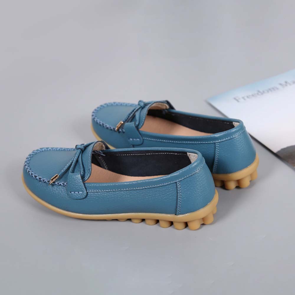 Mocasines de cuero con suela suave y transpirable para mujer Zapatos casuales