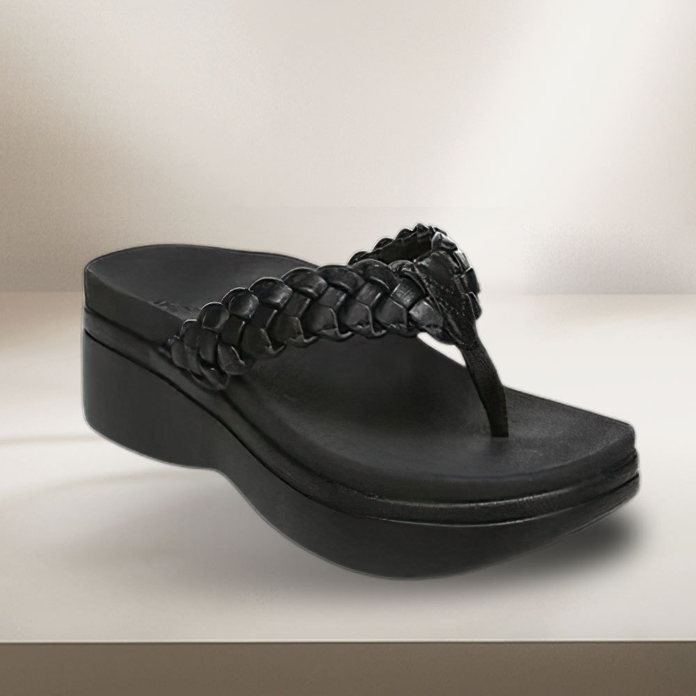 Women's Comfortable Thick Sole Wedge Flip Flop Sandals