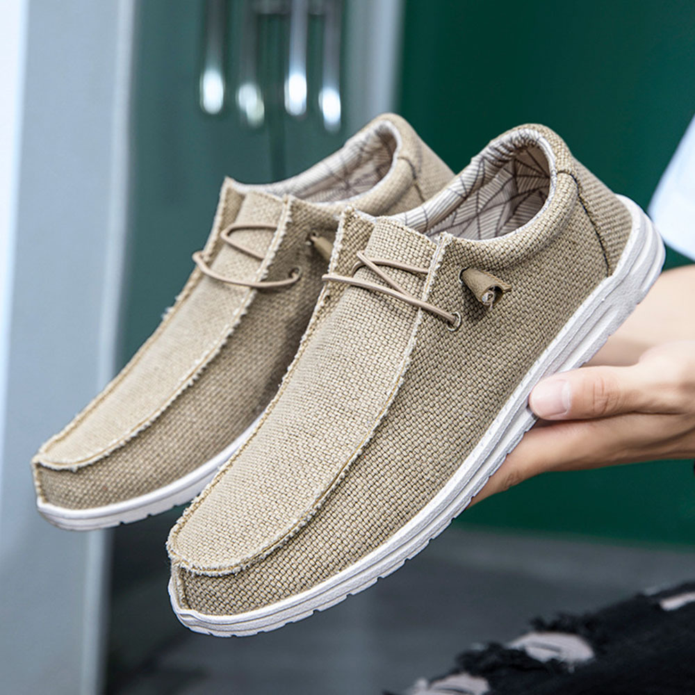 Olivoslindo Zapatos casuales de lona Mocasines de hombre Zapatos de tela Zapatos de pesca