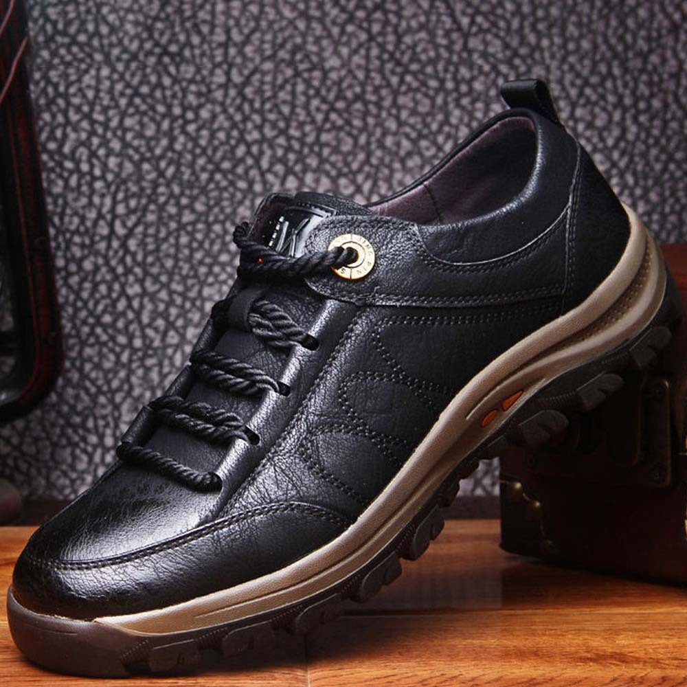 Olivoslindo Zapatos de senderismo de cuero cosidos a mano para hombre