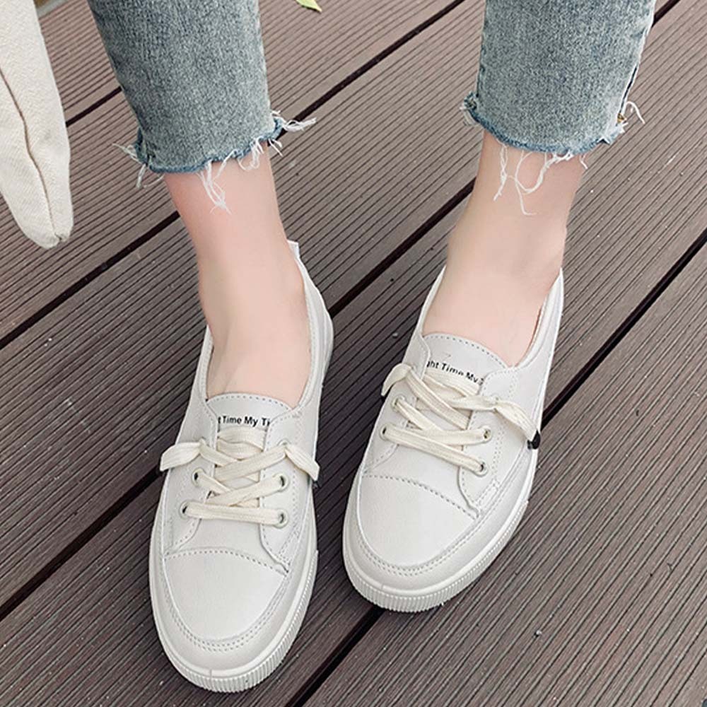 Women's casual versatile white walking shoes