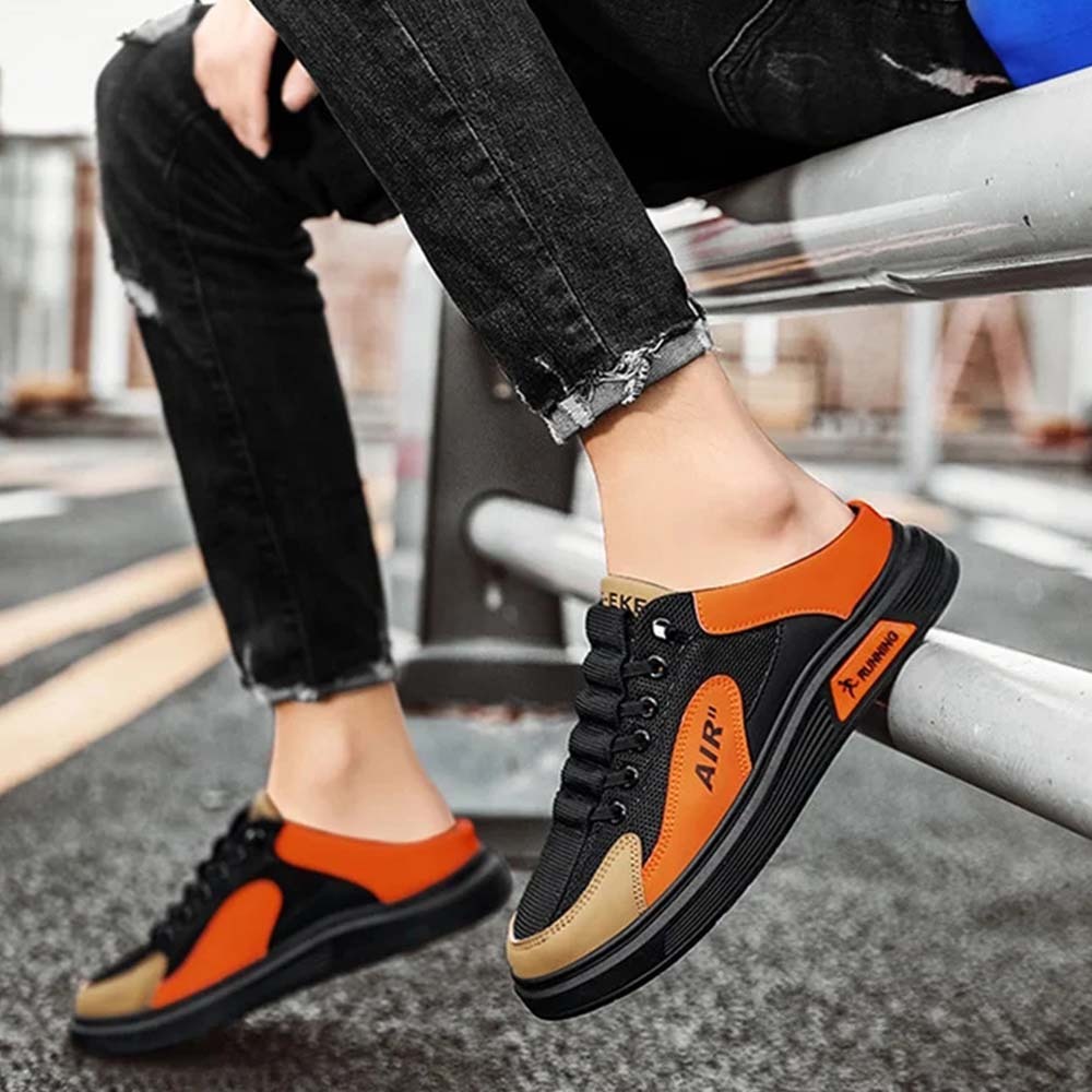 2024 New Summer Men's Lightweight Breathable Mesh Half Slippers