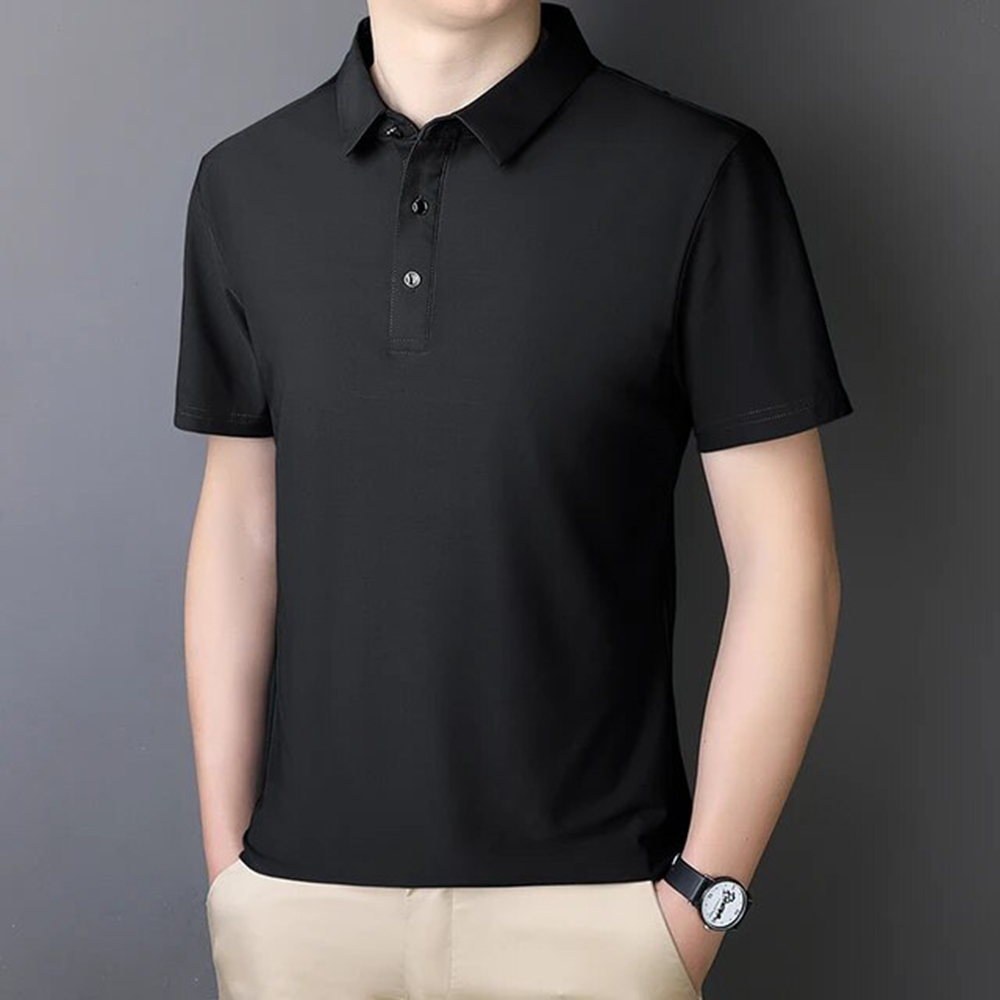 Men's Breathable Ice Silk Short Sleeve Polo Shirt