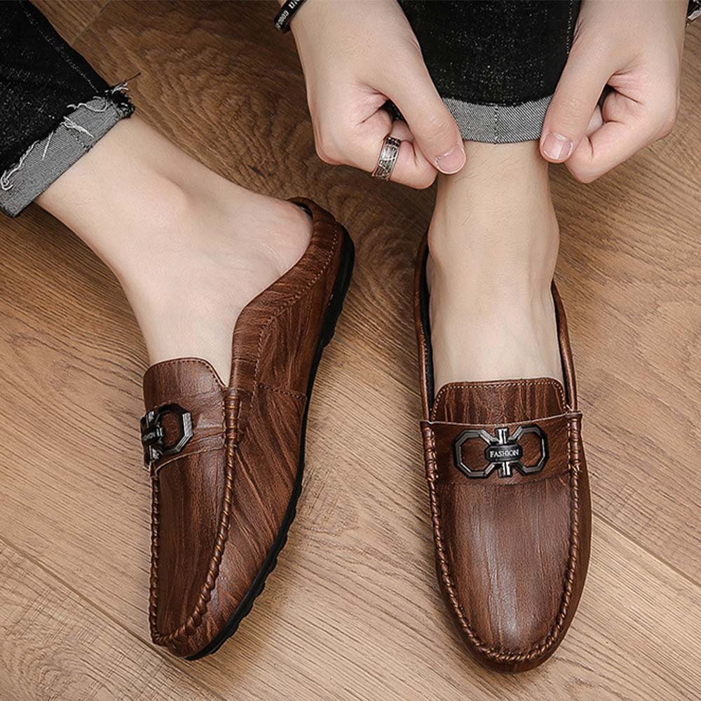 Zapatillas de hombre de piel transpirable con suela suave