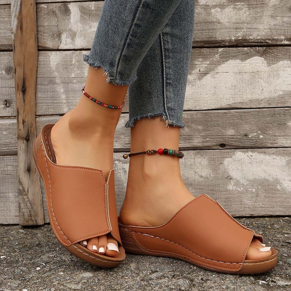 Hojanaranja Zapatillas de casa de mujer ligeras y cómodas con suela gruesa