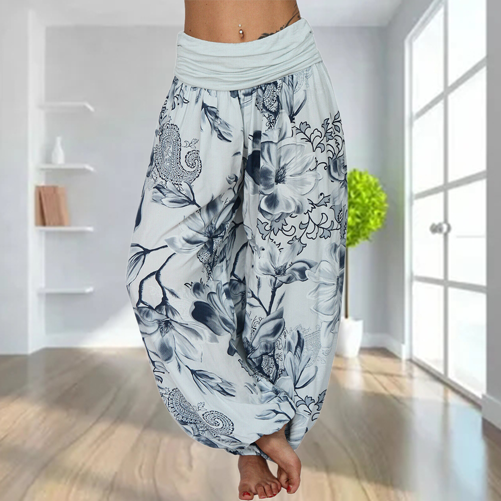 2024 Women's Retro Printed Casual Loose Harem Pants Yoga Pants