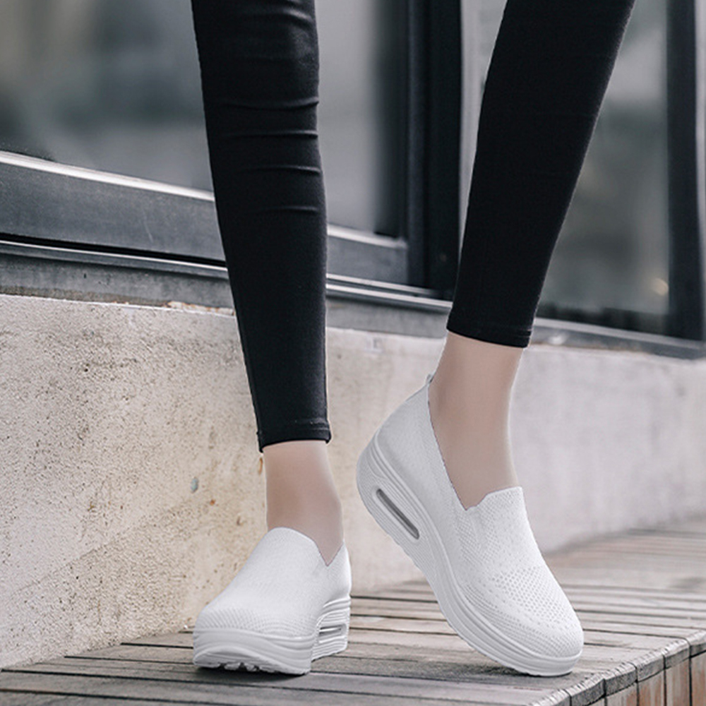 Olivoslindo Zapatillas de deporte informales transpirables de malla informal de verano para mujer