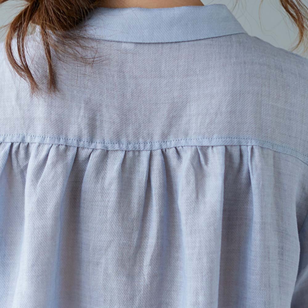 Women's loose large size cotton and linen short sleeve shirt