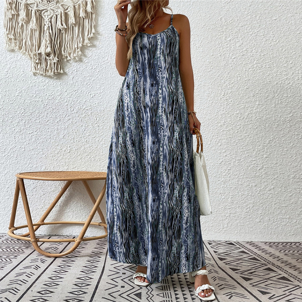 Nuevo vestido de tirantes informal estampado de moda