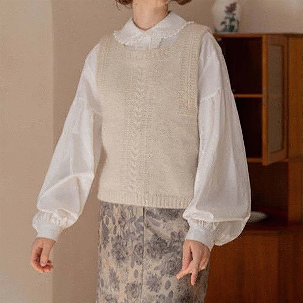 Olivoslindo™️ Chaleco de punto con cuello cuadrado para mujer de primavera y otoño