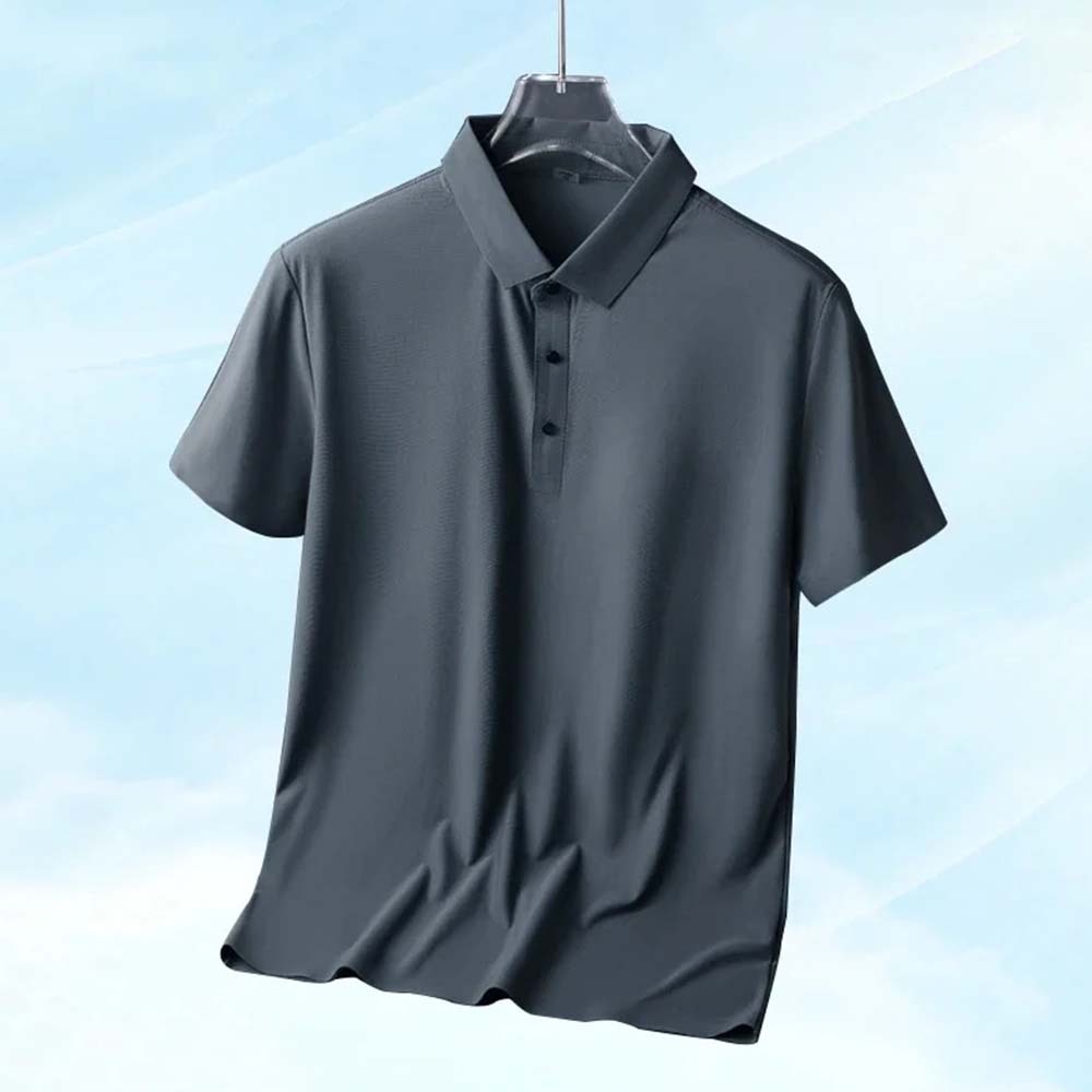 Polo de manga corta de secado rápido para hombre Summer Icy