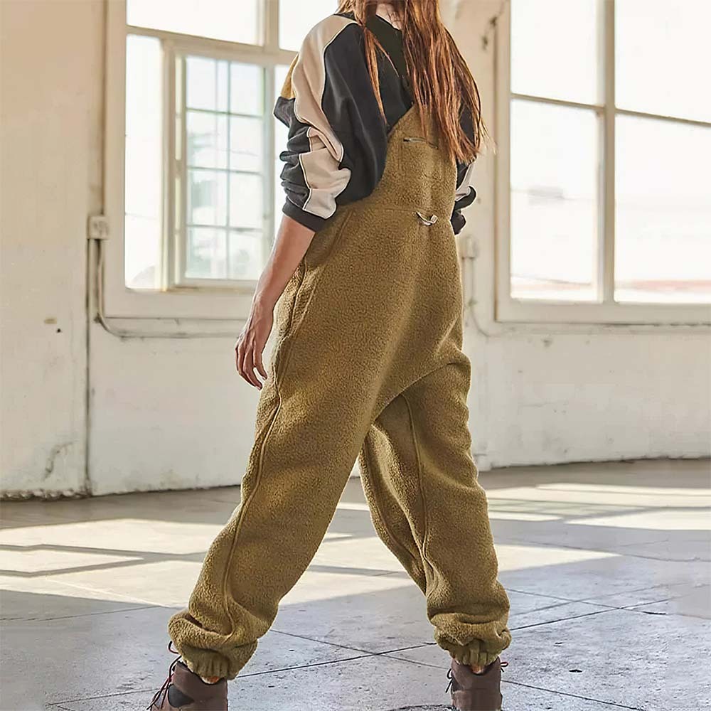 Women's Fleece Warm Loose Casual Jumpsuits