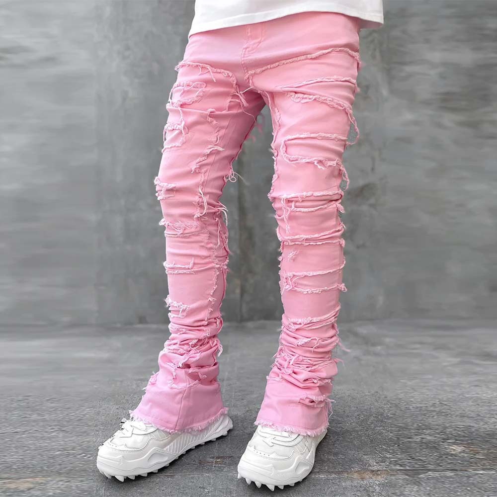 Stylish Retro Men's Stretch Denim Straight Leg Pants