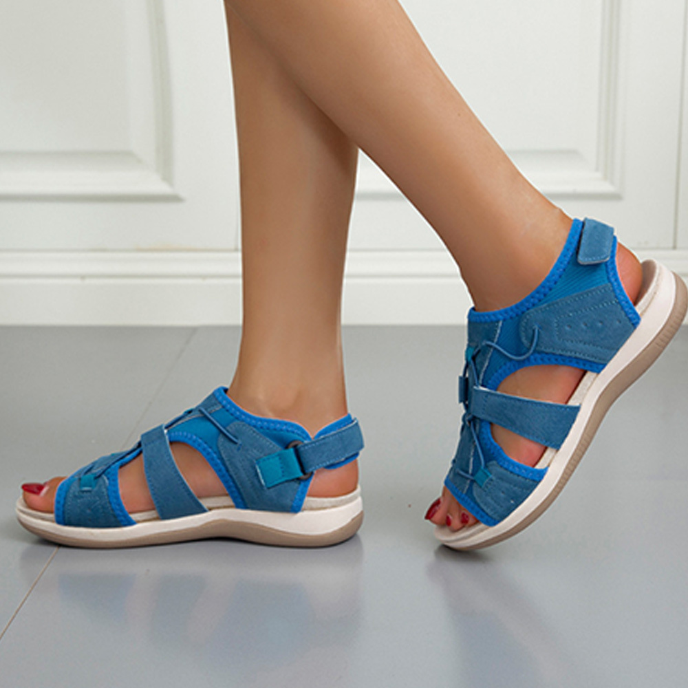 Sandalias de suela suave elásticas de color liso para mujer