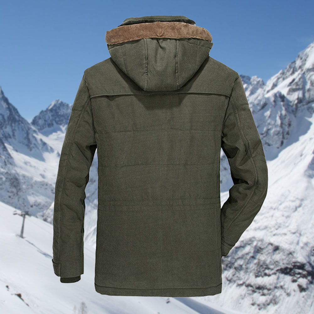 Glowtomato™ Winter men's warm mid-length fleece hooded cotton coat