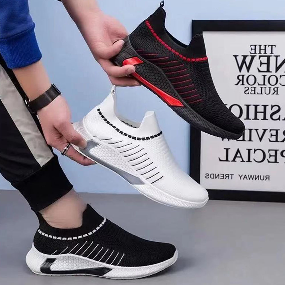 Olivoslindo Zapatos casuales cómodos y transpirables con tejido de mosca para hombres