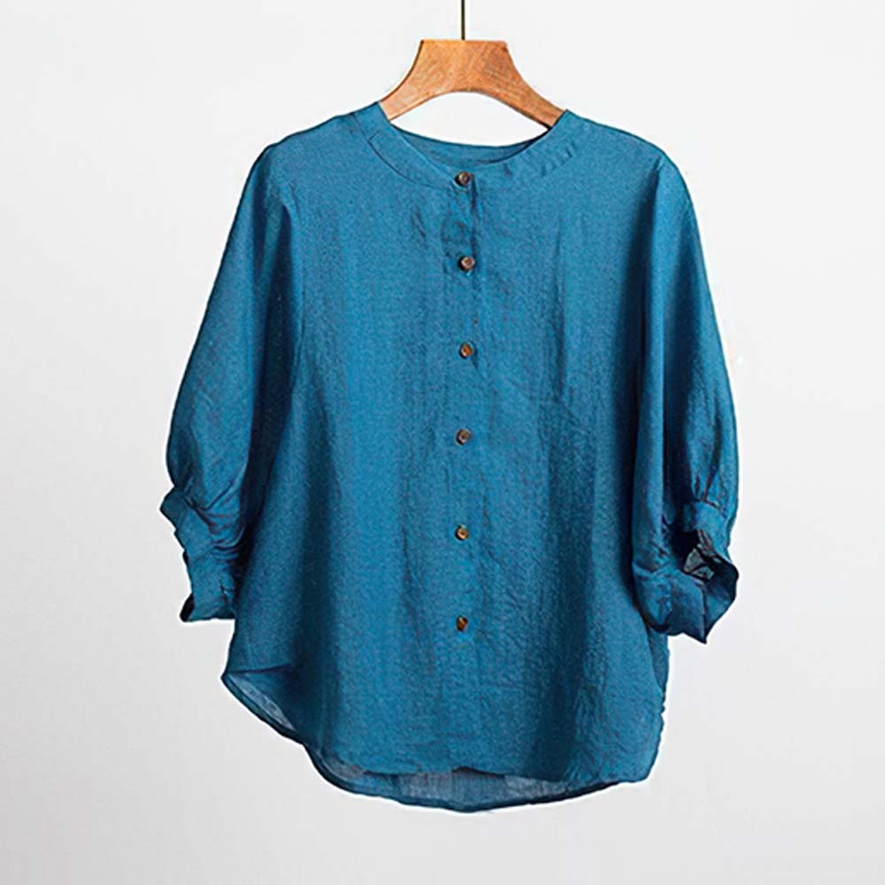 2024 nuevas camisas sueltas de algodón y lino para mujer