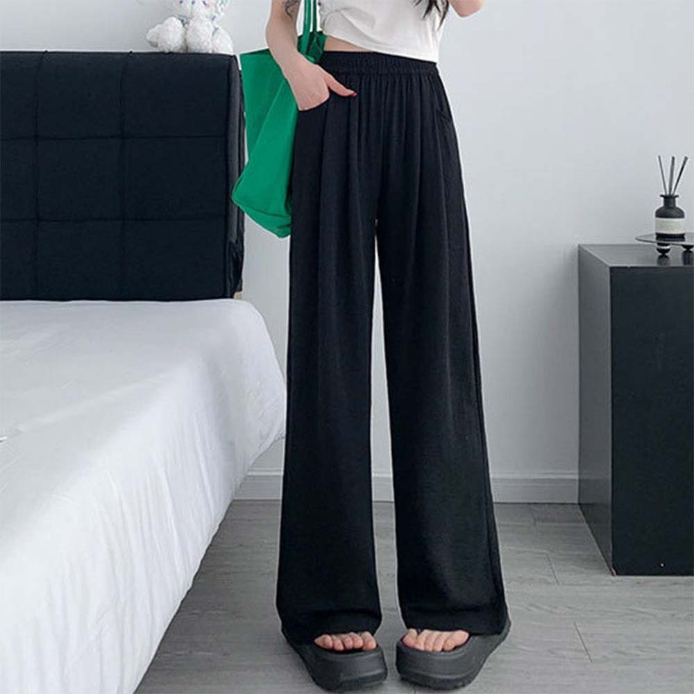 Women's Summer Light Elastic Waist Wide Leg Pants