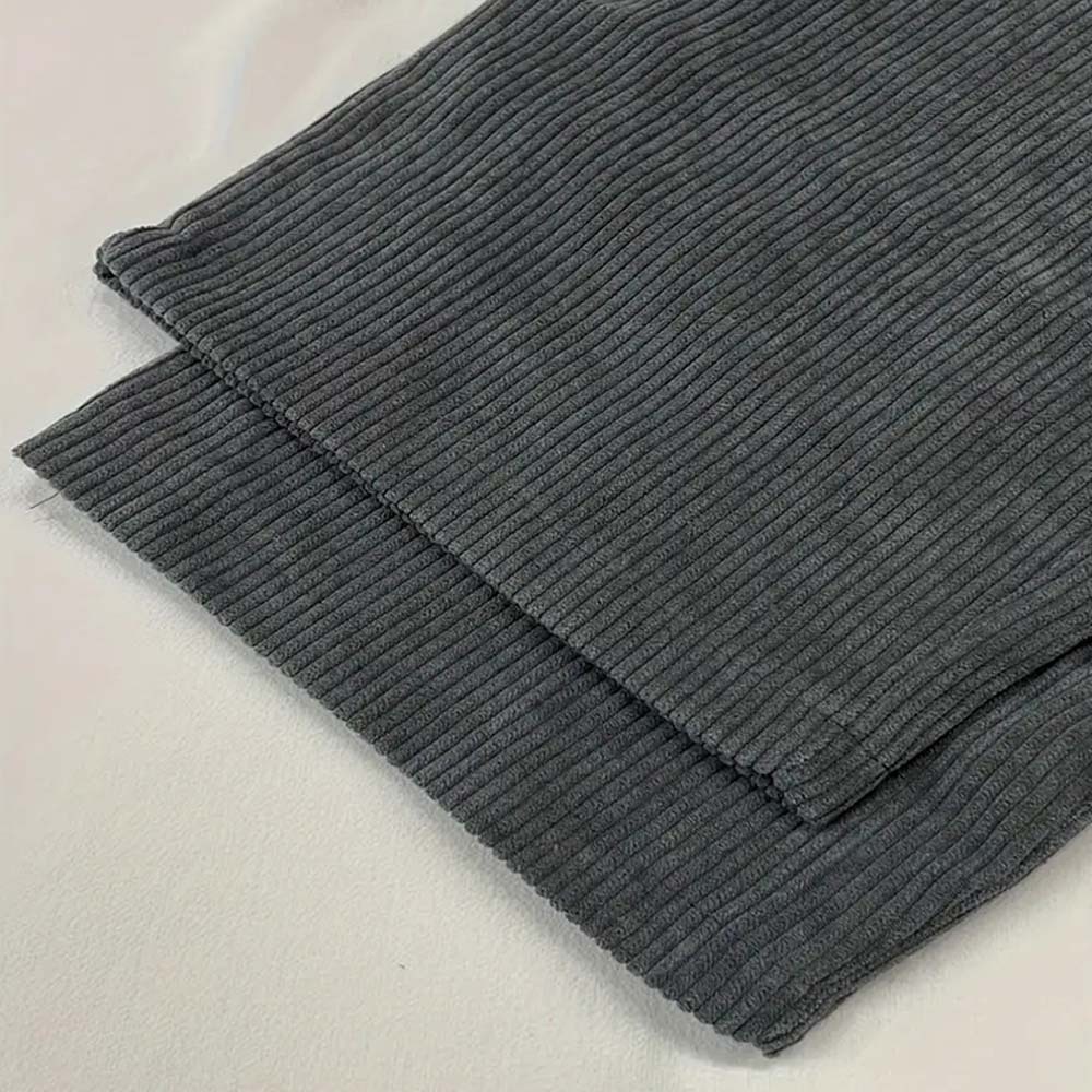 Pantalones rectos de pana de cintura alta para mujer