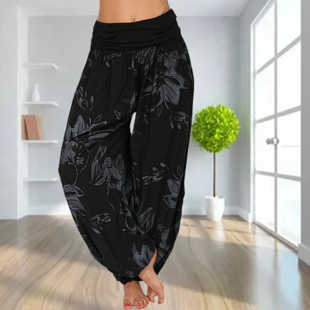 2024 Women's Retro Printed Casual Loose Harem Pants Yoga Pants