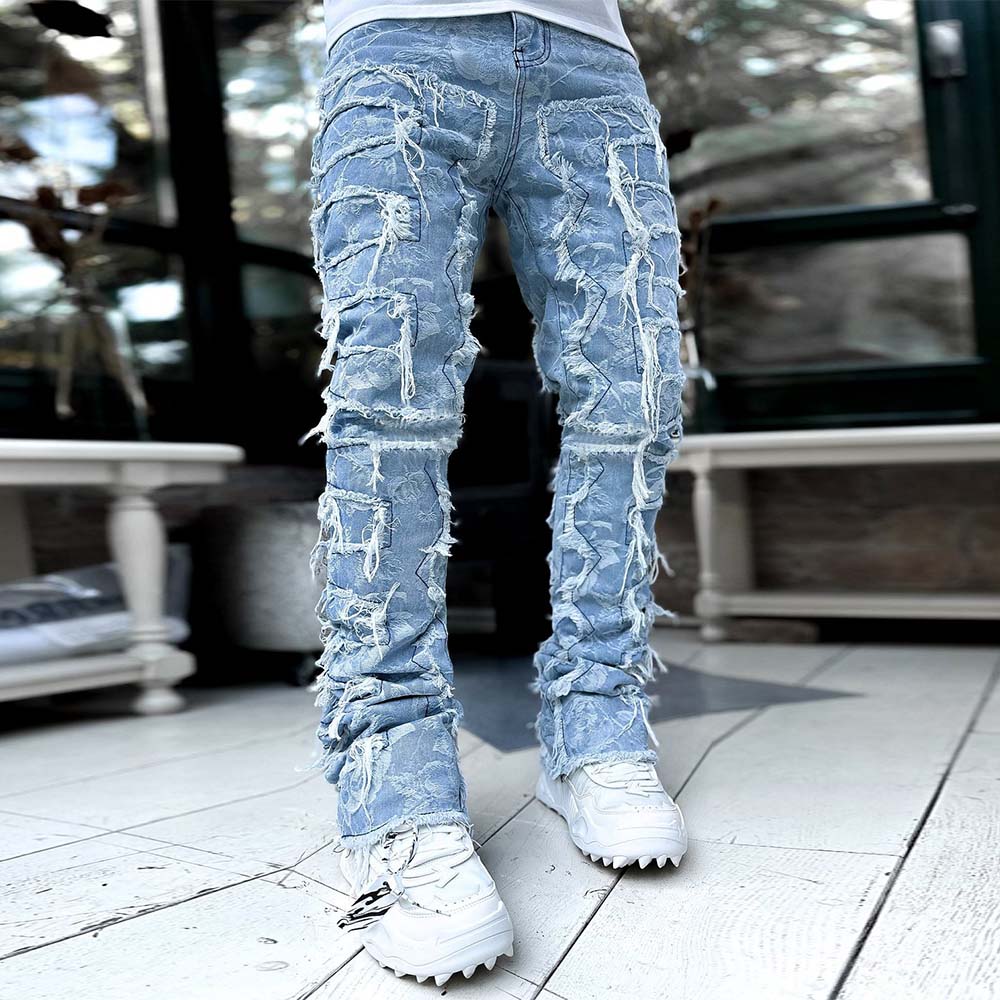 Stylish Retro Men's Stretch Denim Straight Leg Pants