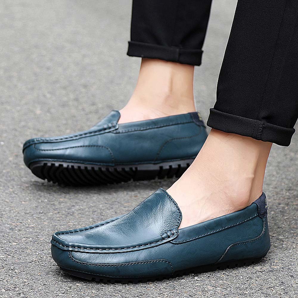 Men's British style slip-on casual business leather shoes