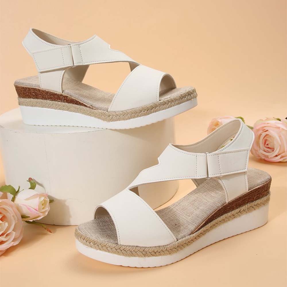 2024 nuevas sandalias informales con boca de pez y cuña para mujer