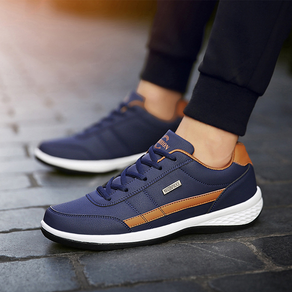 Glückbox™ Bequeme Ledersneaker in Großen Sportschuhe Lässige Schuhe