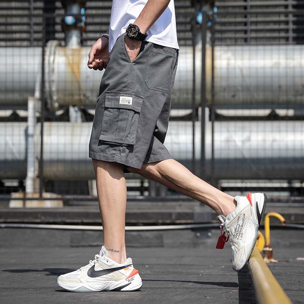 Pantalones cortos cargo informales con múltiples bolsillos para hombre, novedad de verano 2024