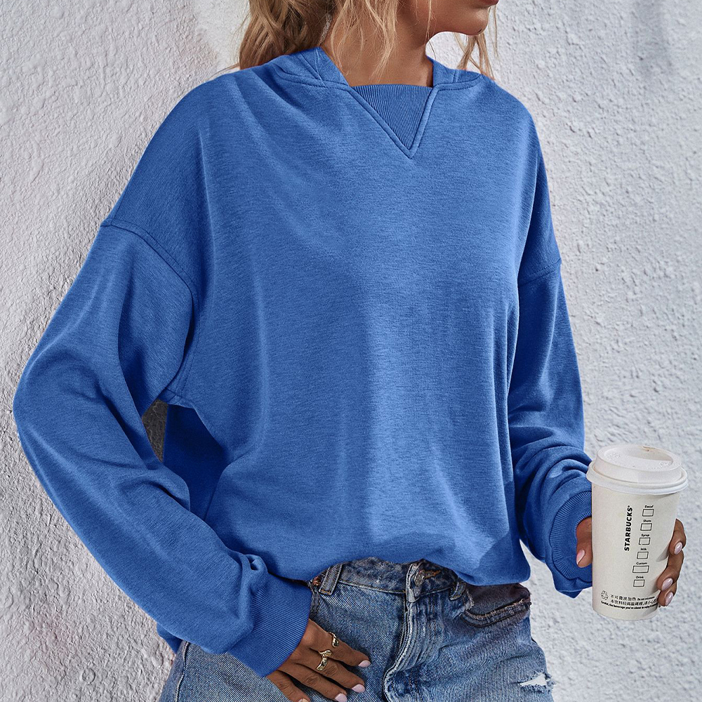 Olivoslindo Sudadera con capucha holgada con capucha de lana casual de color sólido para mujer
